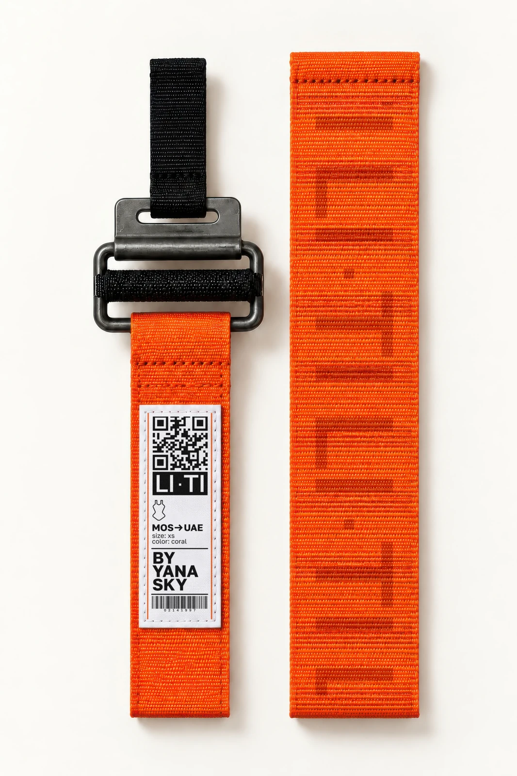 Orange straps with the LI·TI tag