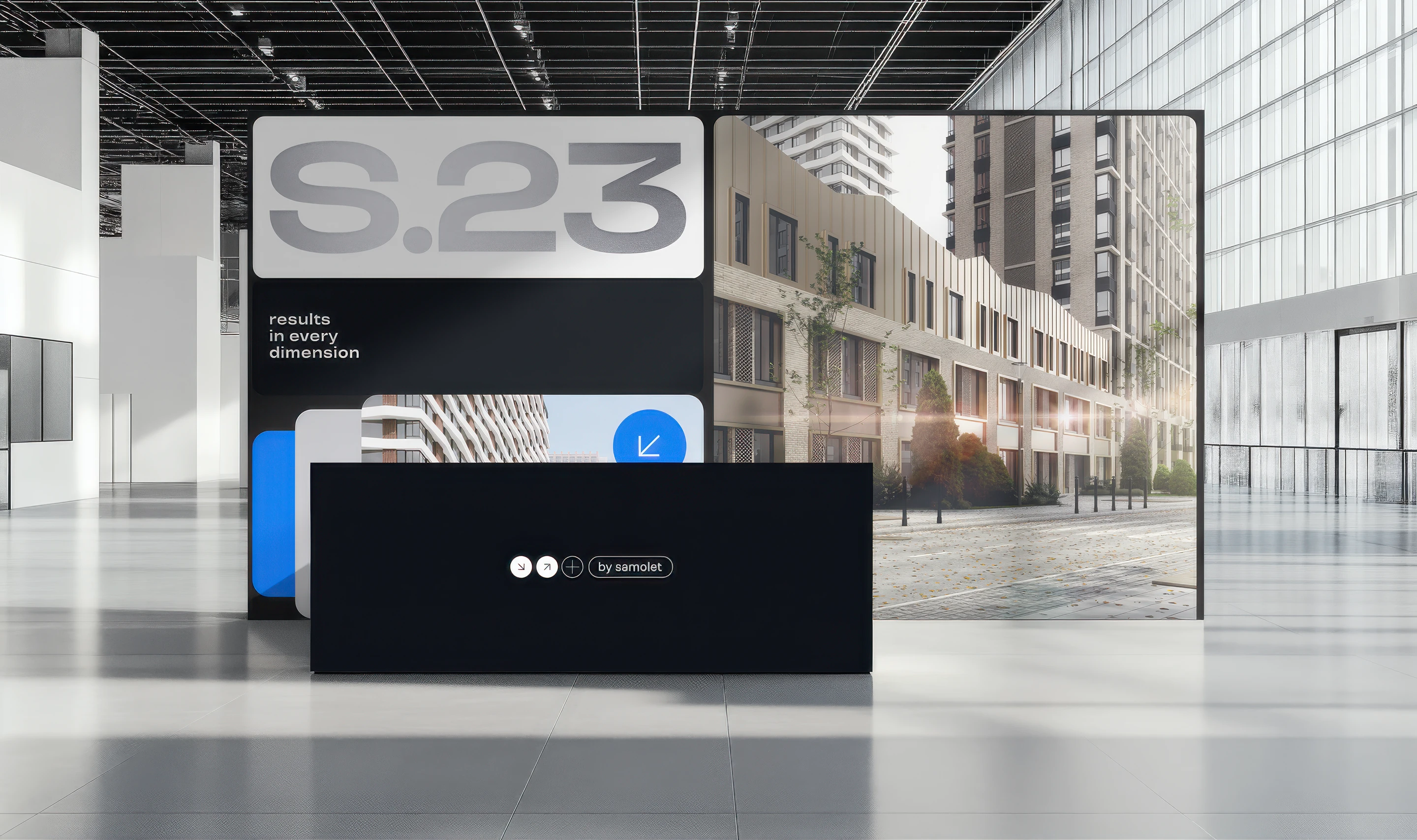 S.23 reception wall in a lobby