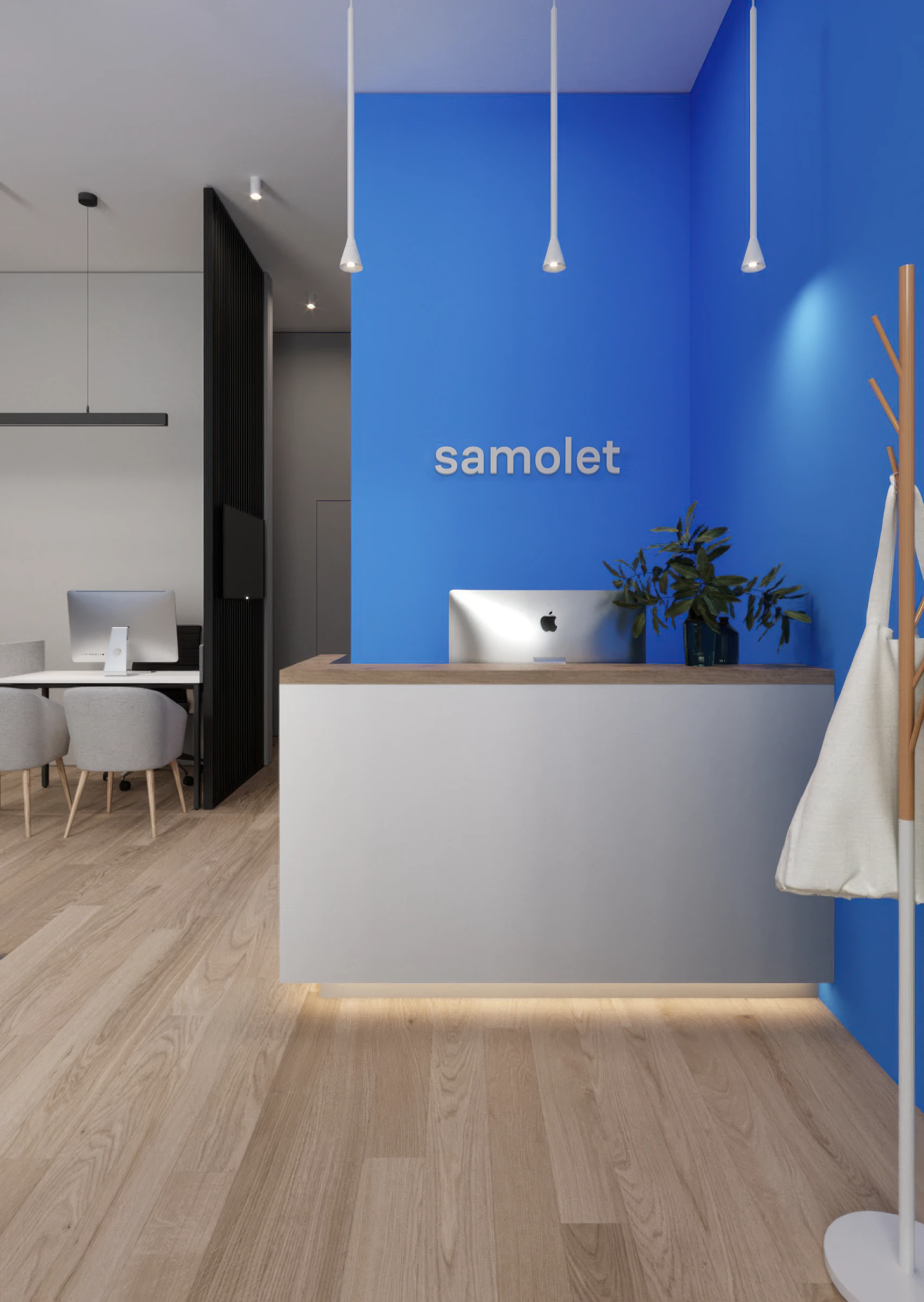 Sales office interior: reception