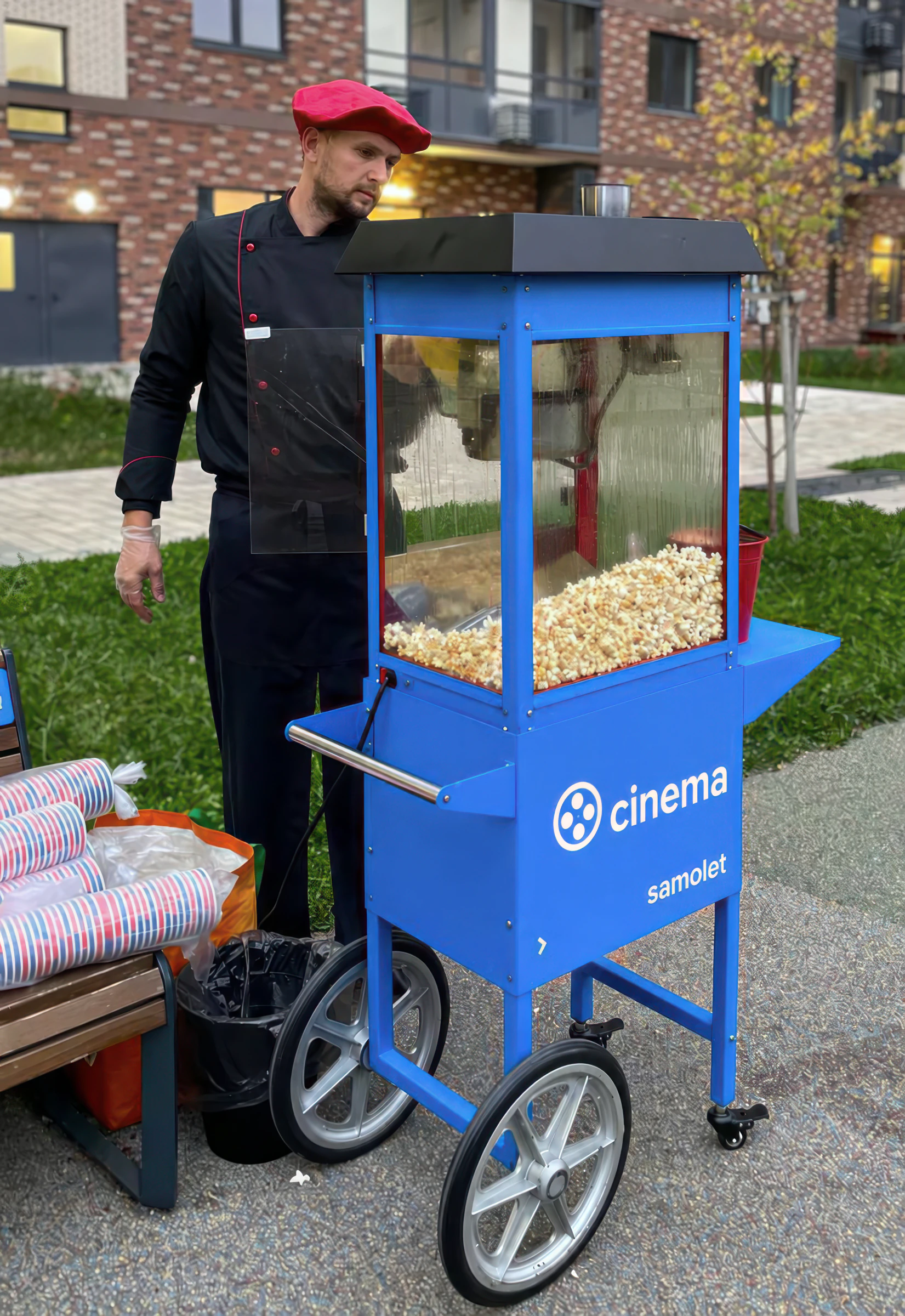 Samolet cinema popcorn cart