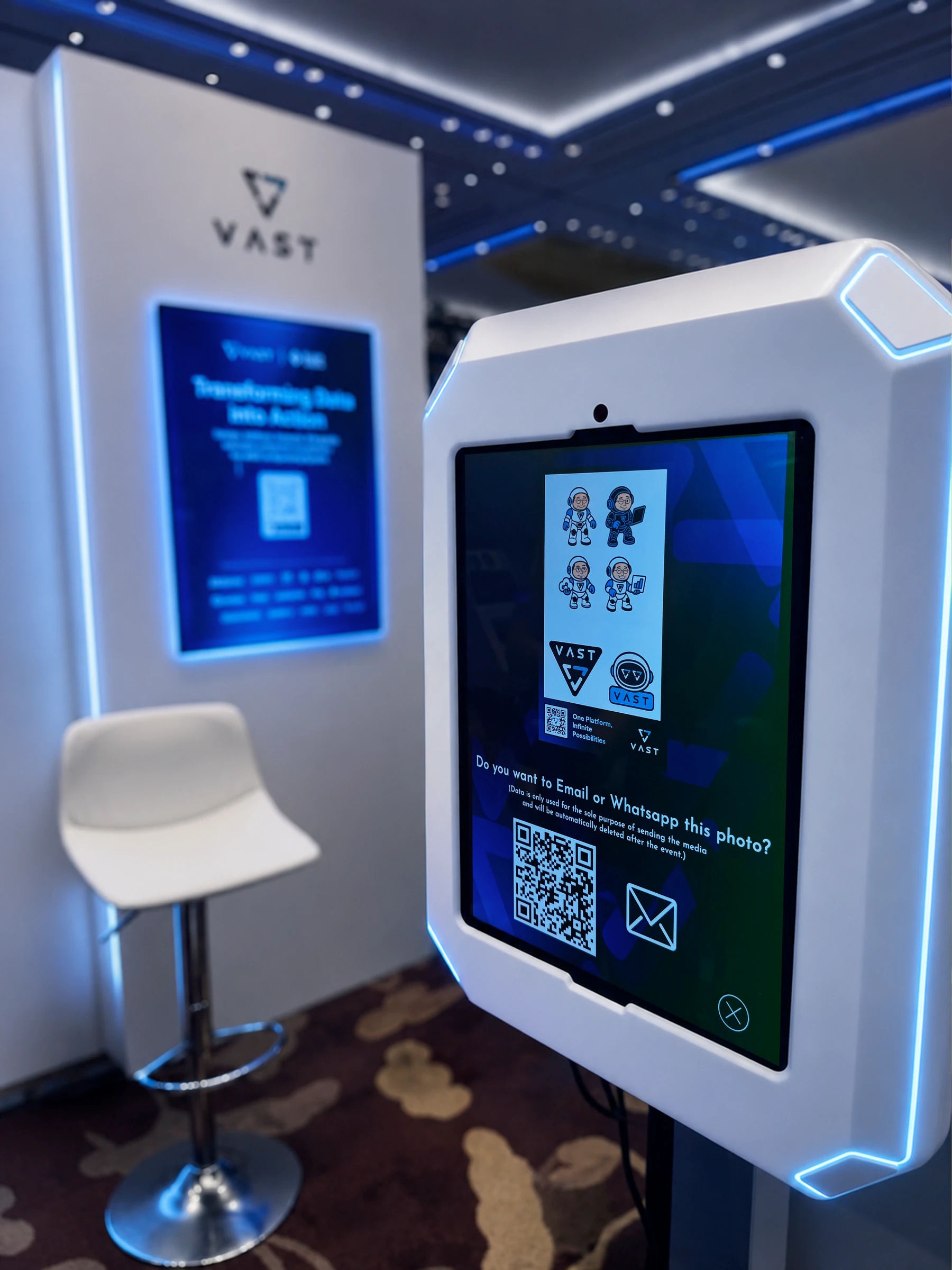 Sticker kiosk at the VAST booth