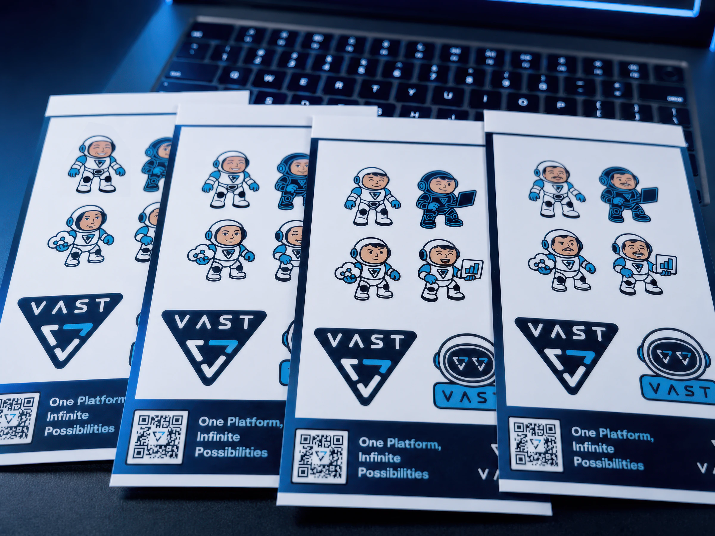 Die-cut VASTronaut sticker sheets