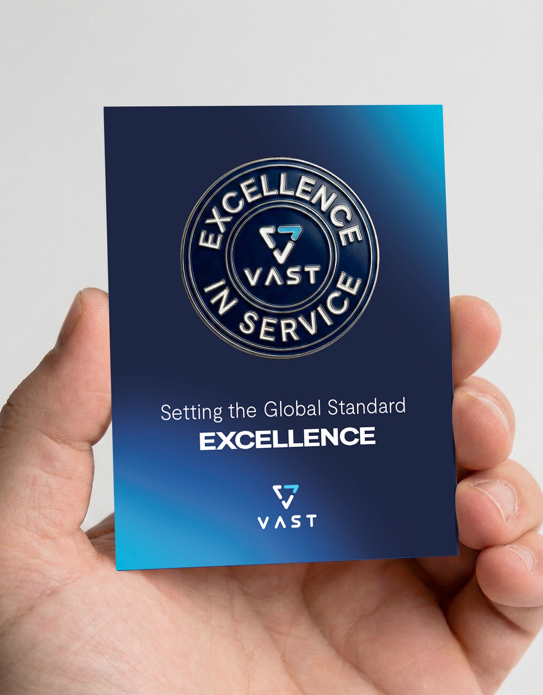 Excellence in Service award card